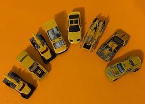 Vintage Hot wheels & Other  Mini Diecast Metal Cars  All In Yellow Lot Of 8